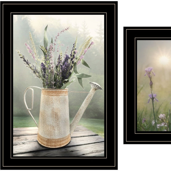 HomeRoots Set of Two Inspirational “Bloom Where You Are Planted” Black Framed Prints for Home Décor 407481