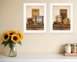 HomeRoots Set of Two Framed Creek Water Prints - Serene Bathroom Wall Art for Modern Coastal Decor 407484