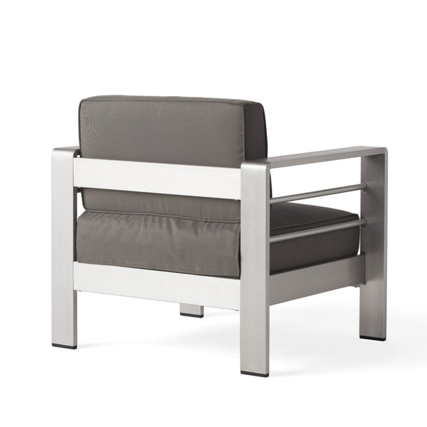 English Elm Cape Coral Outdoor Aluminum Club Chair with Thick Cushion for Patio Poolside Use N775P361606S
