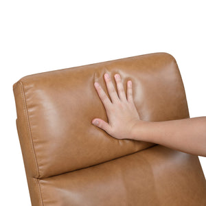 English Elm Luxurious swivel glider recliner chair with top-grain leather, plush foam over coils and sturdy frame Camel 32.5 L x 32 W x 26 H B011P395824