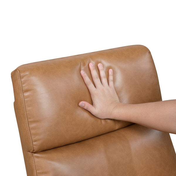 English Elm Luxurious swivel glider recliner chair with top-grain leather, plush foam over coils and sturdy frame Camel 32.5 L x 32 W x 26 H B011P395824