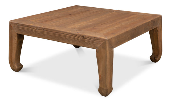 Sarreid Classic Reclaimed Pine Coffee Table – Timeless Design For Elegant Living Room Spaces & Style Tan  40751