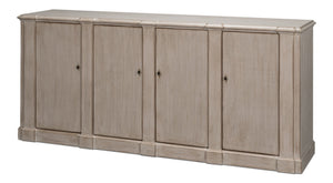 Sarreid Villefranche Sideboard - Elegant Washed White Finish With 3 Removable Shelves In Reclaimed Pine White  40758