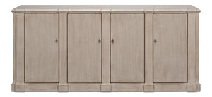 Sarreid Villefranche Sideboard - Elegant Washed White Finish With 3 Removable Shelves In Reclaimed Pine White  40758