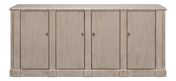 Sarreid Villefranche Sideboard - Elegant Washed White Finish With 3 Removable Shelves In Reclaimed Pine White  40758