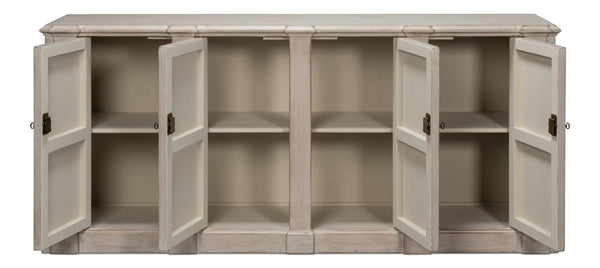 Sarreid Villefranche Sideboard In Elegant Stone Grey - Stylish Storage With 3 Removable Shelves, Reclaimed Pine Grey  40758-1