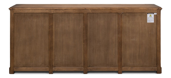 Sarreid Villefranche Sideboard - Elegant Washed White Finish With 3 Removable Shelves In Reclaimed Pine White  40758