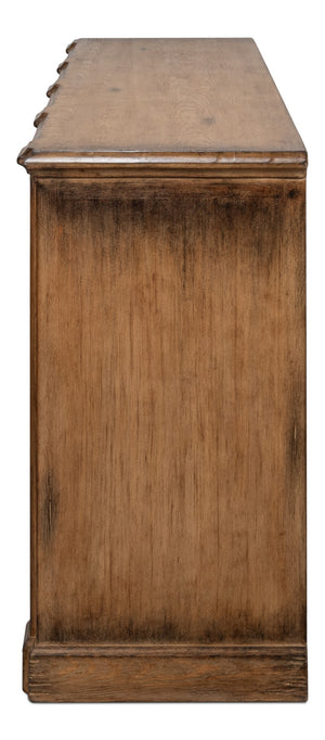 Sarreid Villefranche Sideboard Brown - Stylish Reclaimed Pine Design With 3 Removable Shelves For Storage Brown  40758-2