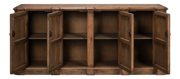 Sarreid Villefranche Sideboard Brown - Stylish Reclaimed Pine Design With 3 Removable Shelves For Storage Brown  40758-2