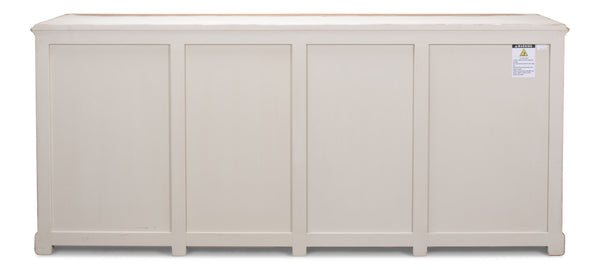 Sarreid Villefranche Sideboard - Elegant Washed White Finish With 3 Removable Shelves In Reclaimed Pine White  40758