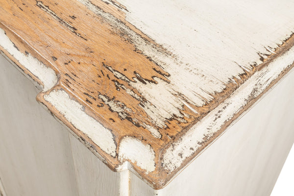 Sarreid Villefranche Sideboard - Elegant Washed White Finish With 3 Removable Shelves In Reclaimed Pine White  40758