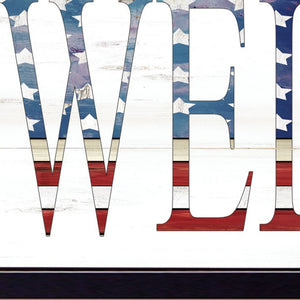 Homeroots Patriotic Welcome 3 Black Framed Print Wall Art Black Wood Print 407594