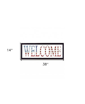 Homeroots Patriotic Welcome 3 Black Framed Print Wall Art Black Wood Print 407594
