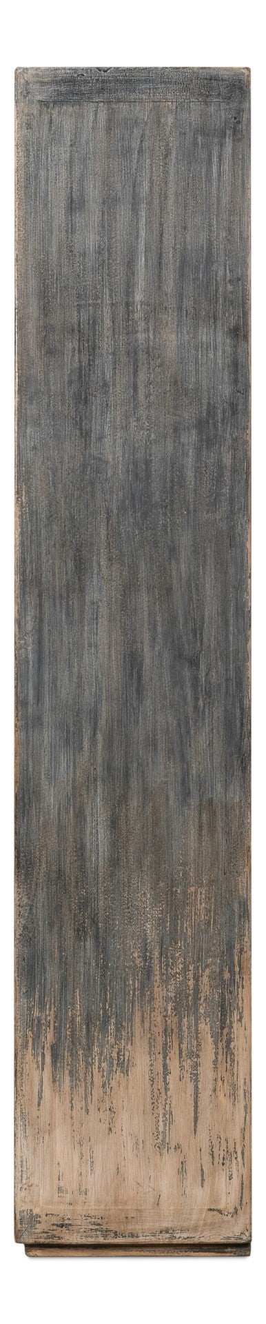 Sarreid Chamonix Tall Cupboard - Elegant French Grey Finish With 3 Removable Shelves In Reclaimed Pine Grey  40760