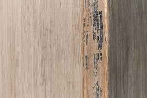 Sarreid Chamonix Tall Cupboard - Elegant French Grey Finish With 3 Removable Shelves In Reclaimed Pine Grey  40760