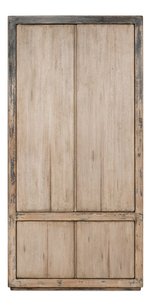Sarreid Chamonix Tall Cupboard - Elegant French Grey Finish With 3 Removable Shelves In Reclaimed Pine Grey  40760