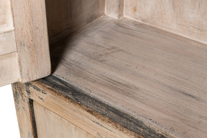 Sarreid Chamonix Tall Cupboard - Elegant French Grey Finish With 3 Removable Shelves In Reclaimed Pine Grey  40760