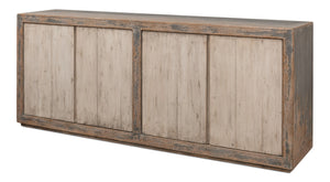 Sarreid St Martin Sideboard - Stylish Soft Grey Finish With 2 Removable Shelves, Crafted From Reclaimed Pine Grey  40761