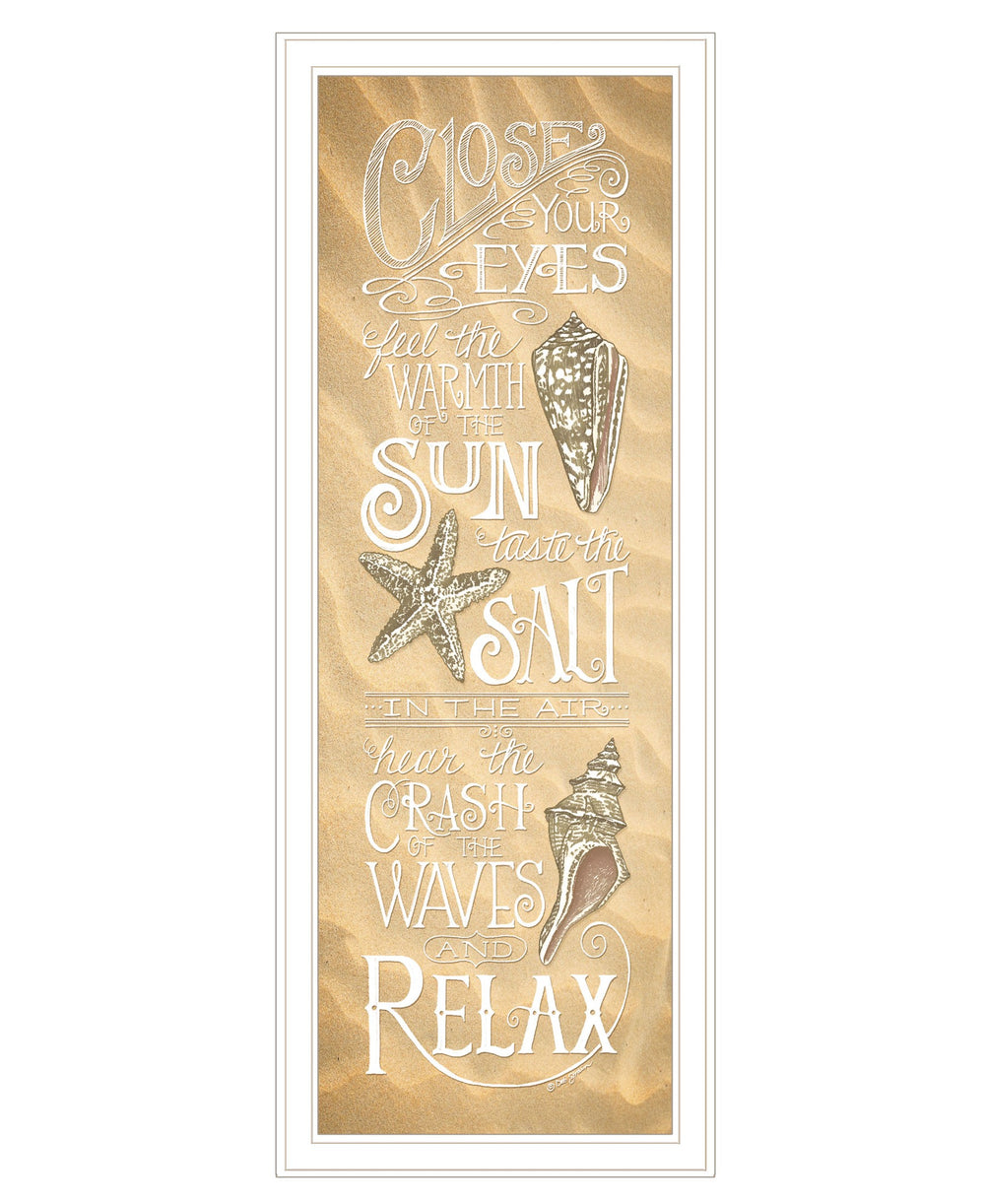 Homeroots Close Your Eyes 2 White Framed Print Wall Art White Wood Print 407619