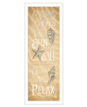 Homeroots Close Your Eyes 2 White Framed Print Wall Art White Wood Print 407619