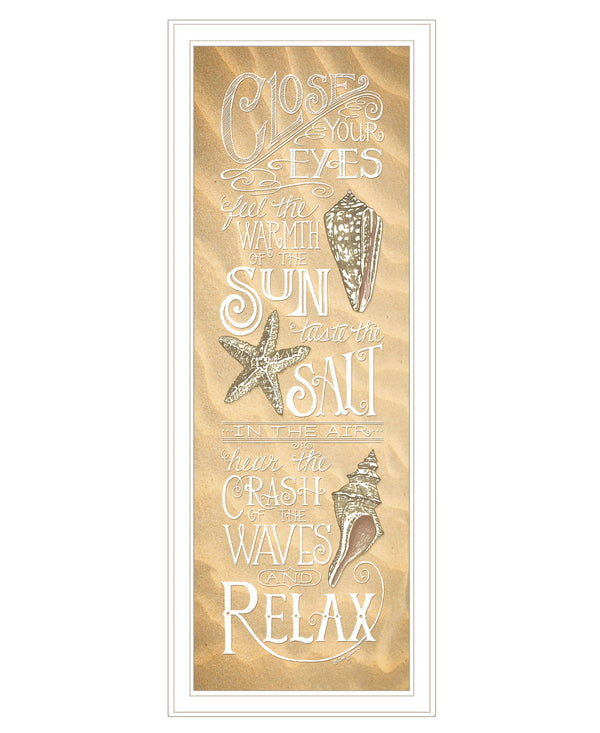 Homeroots Close Your Eyes 2 White Framed Print Wall Art White Wood Print 407619