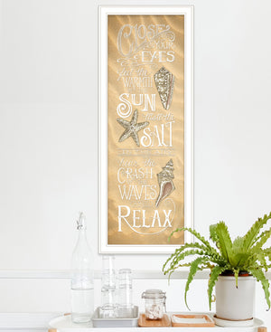 Homeroots Close Your Eyes 2 White Framed Print Wall Art White Wood Print 407619