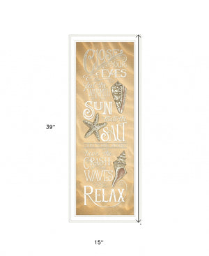 Homeroots Close Your Eyes 2 White Framed Print Wall Art White Wood Print 407619