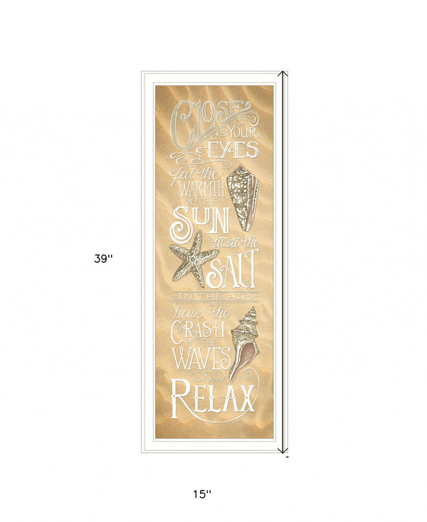 Homeroots Close Your Eyes 2 White Framed Print Wall Art White Wood Print 407619