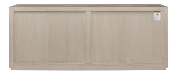 Sarreid St Martin Sideboard - Stylish Soft Grey Finish With 2 Removable Shelves, Crafted From Reclaimed Pine Grey  40761