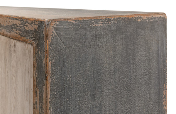 Sarreid St Martin Sideboard - Stylish Soft Grey Finish With 2 Removable Shelves, Crafted From Reclaimed Pine Grey  40761