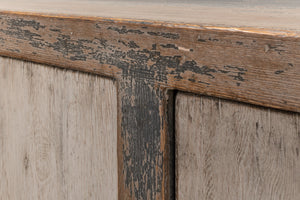 Sarreid St Martin Sideboard - Stylish Soft Grey Finish With 2 Removable Shelves, Crafted From Reclaimed Pine Grey  40761