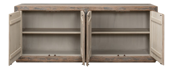 Sarreid St Martin Sideboard - Stylish Soft Grey Finish With 2 Removable Shelves, Crafted From Reclaimed Pine Grey  40761