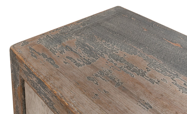 Sarreid St Martin Sideboard - Stylish Soft Grey Finish With 2 Removable Shelves, Crafted From Reclaimed Pine Grey  40761