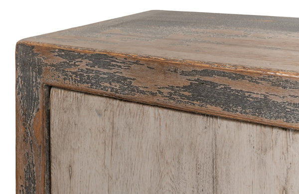 Sarreid St Martin Sideboard - Stylish Soft Grey Finish With 2 Removable Shelves, Crafted From Reclaimed Pine Grey  40761