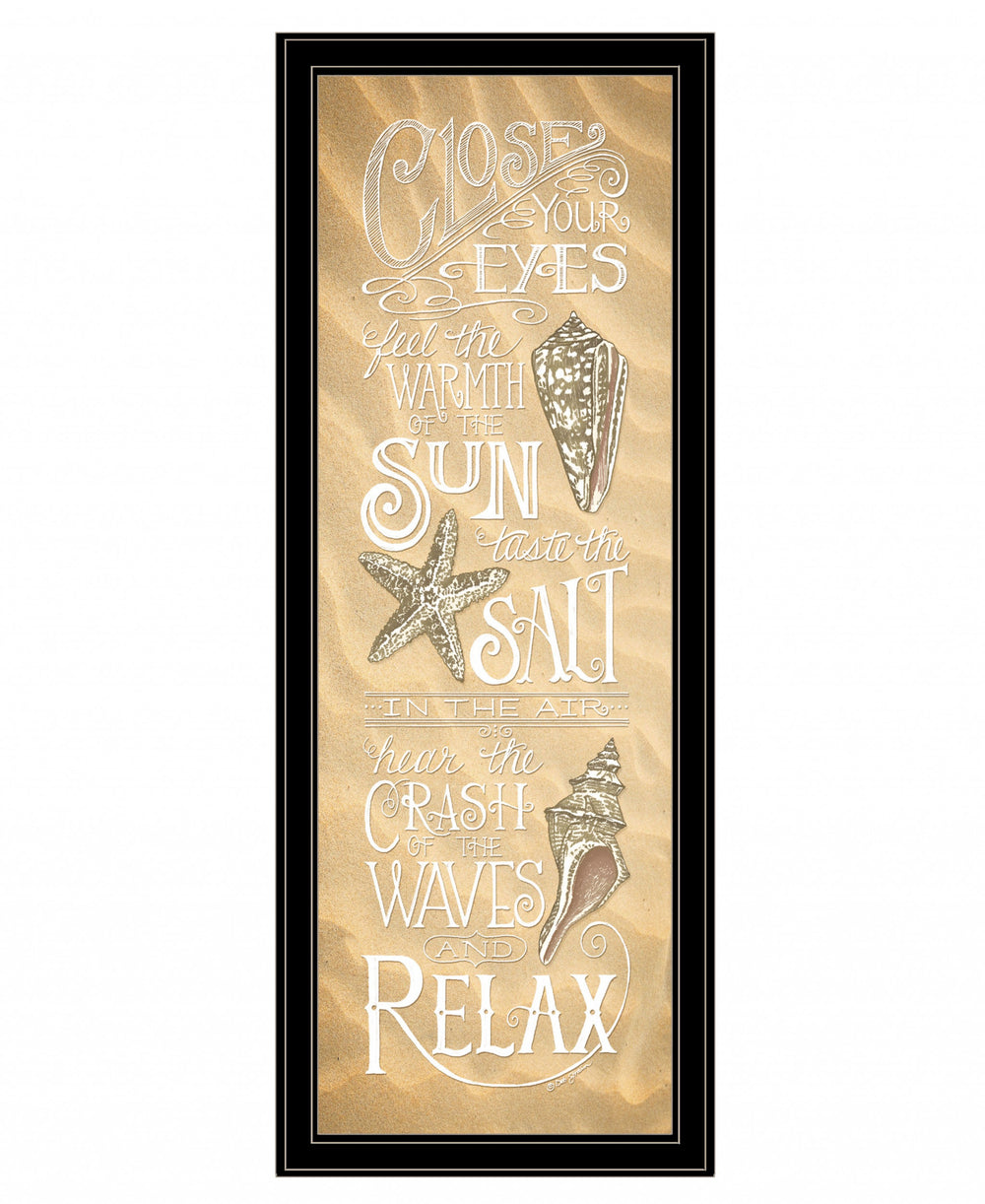 Homeroots Close Your Eyes 3 Black Framed Print Wall Art  Wood Print 407620