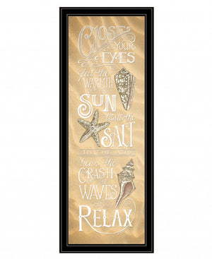 Homeroots Close Your Eyes 3 Black Framed Print Wall Art  Wood Print 407620