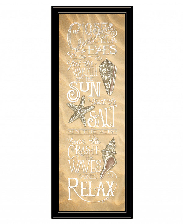Homeroots Close Your Eyes 3 Black Framed Print Wall Art  Wood Print 407620