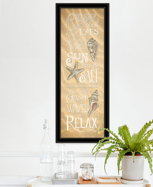 Homeroots Close Your Eyes 3 Black Framed Print Wall Art  Wood Print 407620