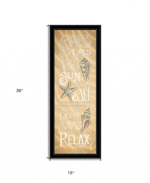 Homeroots Close Your Eyes 3 Black Framed Print Wall Art  Wood Print 407620