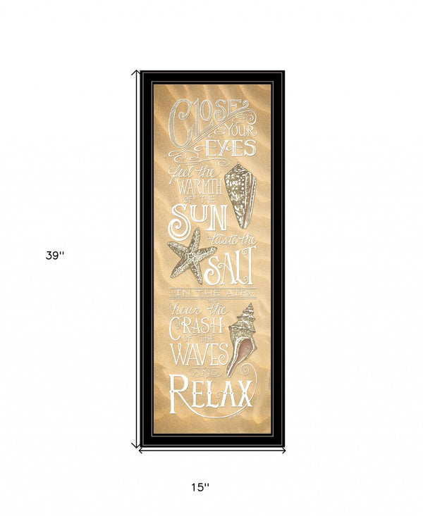 Homeroots Close Your Eyes 3 Black Framed Print Wall Art  Wood Print 407620