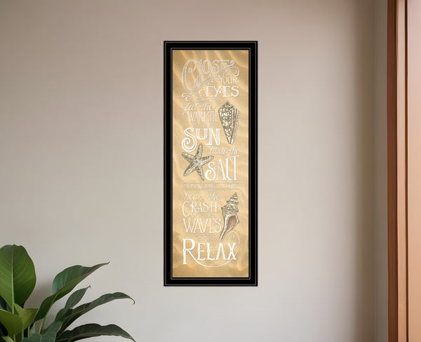 Homeroots Close Your Eyes 3 Black Framed Print Wall Art  Wood Print 407620