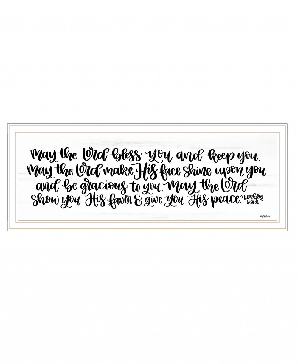 Homeroots May The Lord Bless You And Keep You 1 White Framed Print Wall Art White Wood Print 407630