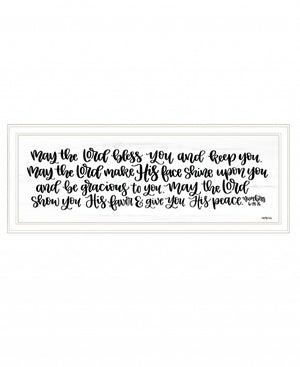 Homeroots May The Lord Bless You And Keep You 1 White Framed Print Wall Art White Wood Print 407630