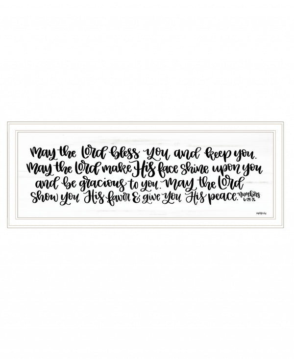Homeroots May The Lord Bless You And Keep You 1 White Framed Print Wall Art White Wood Print 407630