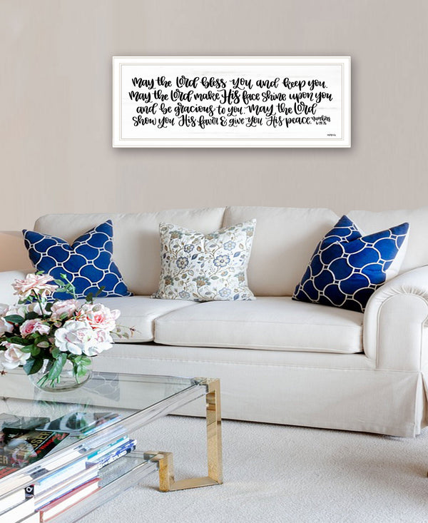 Homeroots May The Lord Bless You And Keep You 1 White Framed Print Wall Art White Wood Print 407630