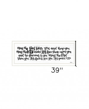 Homeroots May The Lord Bless You And Keep You 1 White Framed Print Wall Art White Wood Print 407630