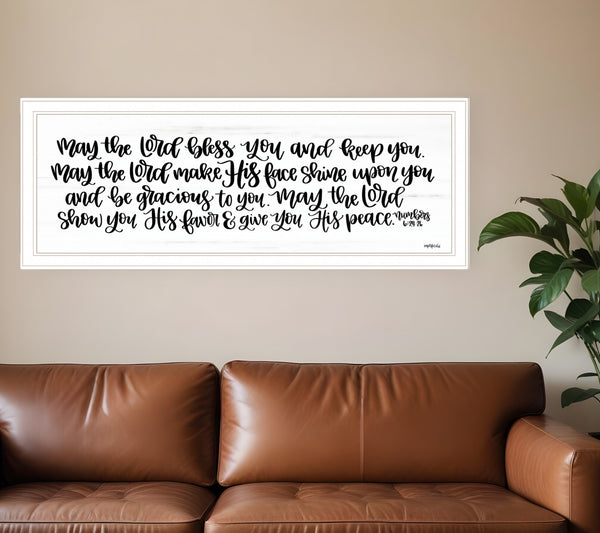 Homeroots May The Lord Bless You And Keep You 1 White Framed Print Wall Art White Wood Print 407630