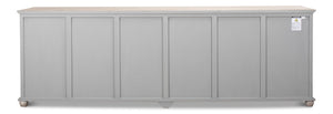 Sarreid Six Diamonds Sideboard - Elegant French Grey With 3 Removable Shelves - Stylish Reclaimed Pine Design Grey  40763