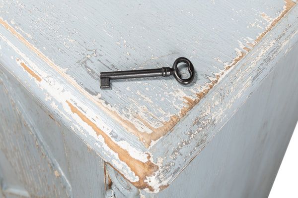 Sarreid Roanne Sideboard - Stylish Reclaimed Pine With 2 Removable Shelves In Chic Blue/Grey Finish Blue  40765