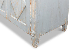 Sarreid Roanne Sideboard - Stylish Reclaimed Pine With 2 Removable Shelves In Chic Blue/Grey Finish Blue  40765